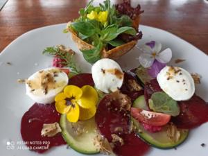 Rote Bete & Zucchini Carpaccio mit Büffelmozzarella
